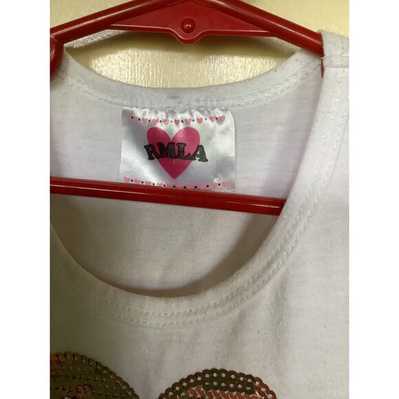 RMLA Girls Dress Size 6X Heart Sequin Top Tulle Rainbow Bottom Birthday - Picture 3 of 5